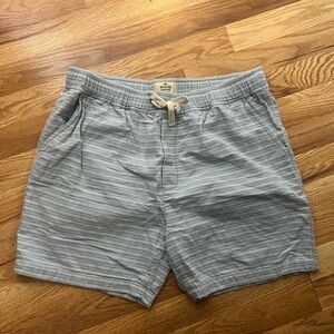 Marine Layer tied large shorts, blue striped from 2022
